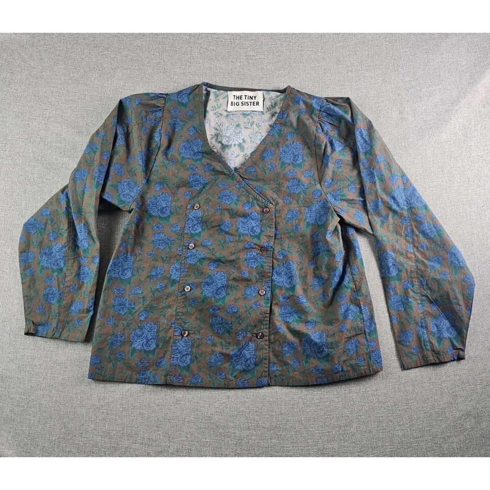 The Tiny Big Sister Blouse Womens Size 36 Floral Double Breasted Button Front